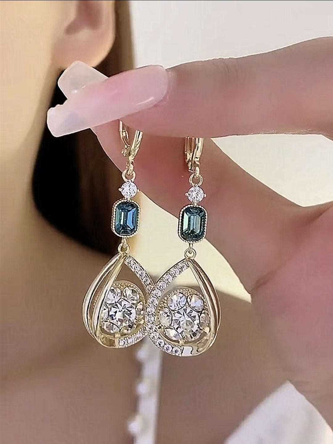 Delicate Zircon Drop Earrings
